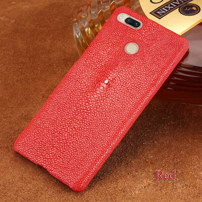 

Genuine Leather Phone Case For Xiaomi 5X Case Natural Pearl Fish Skin Back Cover For Redmi 4 4X 5 5X Case