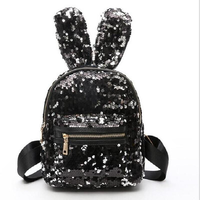 

Mini Sequins Backpack Cute Rabbit Ears Shoulder Bag For Women Girls Travel Bag Bling Shiny Backpack Mochila Feminina LB669
