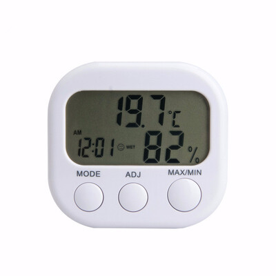 

10PCS TA638 Digital LCD Thermometer Humidity Meter Hygrometer Air Temperature Clock White