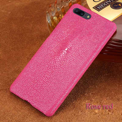 

Genuine Leather Phone Case For Oneplus 5 Case Natural Pearl Fish Skin Back Cover For Oneplus 3 3T 5T Case