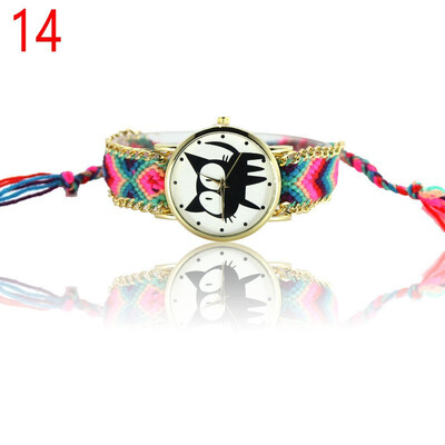 

Fashion Women Watches Montre Femme Reloj Mujer Figure Digit Pattern National Weave Gold Bracelet watch Quartz Clock Relogio