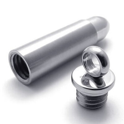 

Hpolw Cool Popular Fashionable Mens Stainless Steel Sterling Silver Bullet Necklace Pendant with 18-26 inch Chain