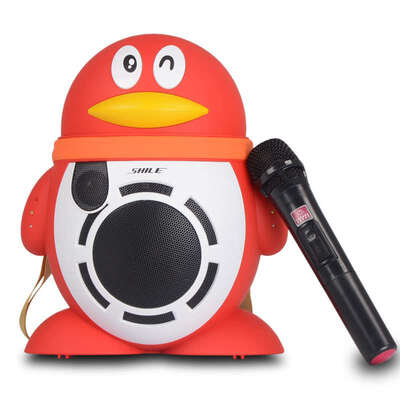 

SHILE Square Dance Audio Subwoofer Wireless Bluetooth Outdoor Meeting Rod Battery Sound Penguin Doll Red SD-2
