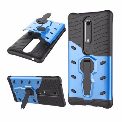 

Goowiiz Phone Case For Nokia 6 2018 Luxury Armor TPUPC Silicone Hard Bracket Prevent falling