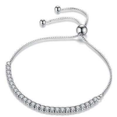 

Clear Cubic Zirconia Adjustable Charm Bracelets For Women Gift Bride Wedding Jewelry Rhinestone Elegant Bracelets WHBK11