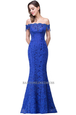 

Hot Elegant Crystal Beaded Lace Mermaid Long Evening Dresses Prom Party Dress