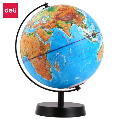 

Deli deli φ diameter 25cm three-dimensional embossed globe concave&convex mountain metal base teaching office decoration 2219