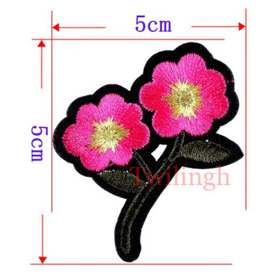 

1 Piece Patches Red Flower Embroidered Patch 3D Applique DIY Sewing Repair Accessories Fabric Stickers Wedding Clothing Patches