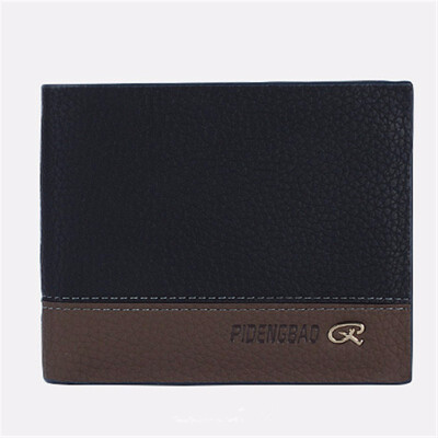 

European Men Wallet Short Litchi Men Leather Purse Horizontal Bag