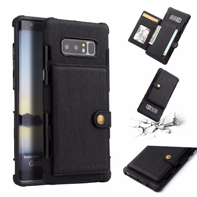 

SHS Phone Case For Samsung Galaxy S8S8 PlusNote 8 Fashion Concise Leather Wire Drawing Multifunction Purse