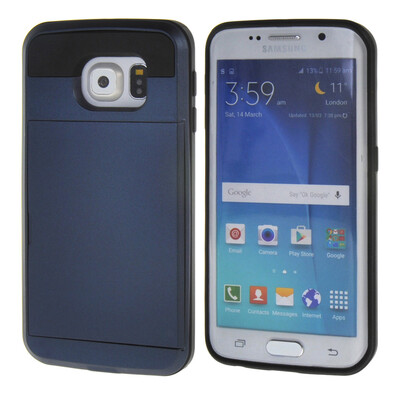 

MOONCASE ЧЕХОЛ ДЛЯ Samsung Galaxy S6 Edge Soft Silicone Gel TPU Skin With Card Holder Protective Sapphire