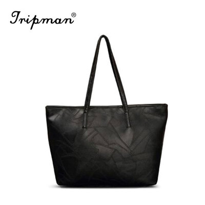 

2016 New fashion women solid handbag shoulder bags all-match ladies patchwork tote bag large capacity