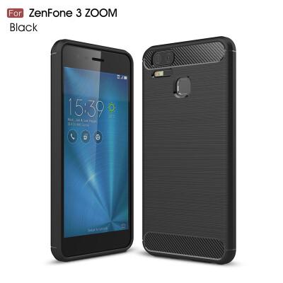 

Goowiiz Phone Case For ASUS ZenFone 3 Zoom ZE553KL Fashion Slim Carbon Fiber TPU Soft Silicone Prevent falling