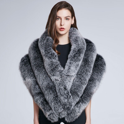 

Womens winter coat with fox fur collar warm fur shawl shawl scarves real fur coat warm stripes 2018 new discount sales