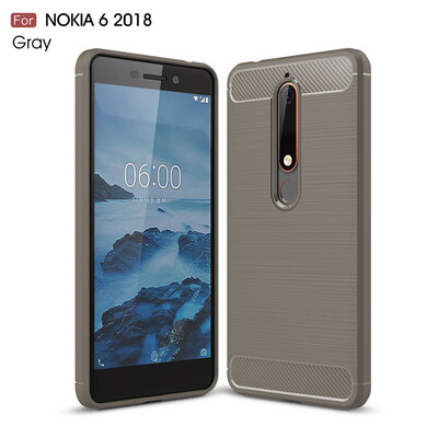 

Goowiiz Phone Case For Nokia 6 20187 Plus Fashion Slim Carbon Fiber TPU Soft Silicone Prevent falling