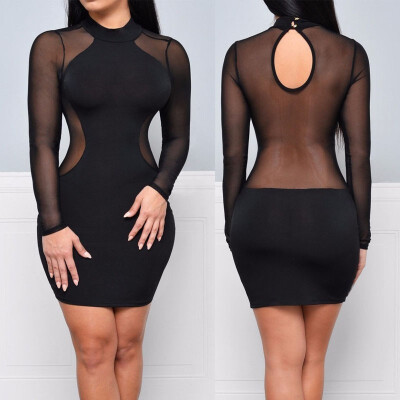 

Fashion Women Long Sleeve Casual Dress Evening Party Dress Cocktail Party Mini Dress