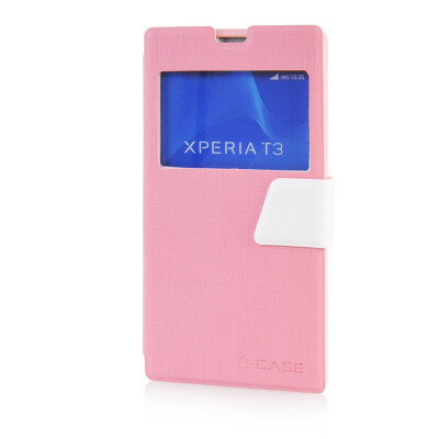 

MOONCASE Ultra Slim Leather Side Flip Pouch Stand Thin Shell Back ЧЕХОЛ ДЛЯ Sony Xperia T3 D51 Pink