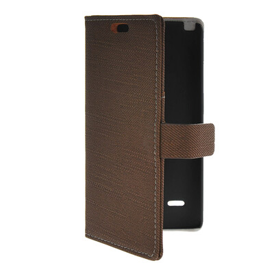 

MOONCASE Slim Leather Side Flip Wallet Card Slot Pouch with Kickstand Shell Back чехол для LG G3 Stylus / D690 Coffee