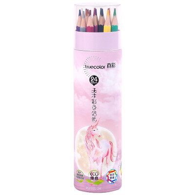 

TRUECOLOR 24 color wood-free hexagonal color pencil color lead color fill color pen painting color pen student adult art sketch pen powder bucket PL2305