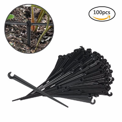 

100pcs Fixed Stem Drip Irrigation Pack of Support Stakes for Flower Beds Herbs Garden