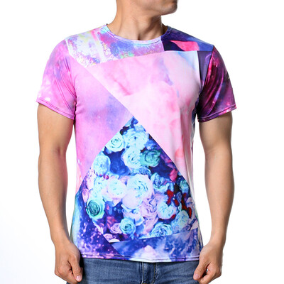 

Mens Summer Print Round Neck Short Sleeve T-shirts