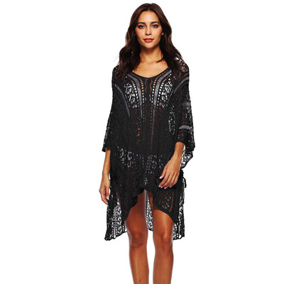 

Sexy Hollow V-neck Wide Sleeve Dress Beach Sun Blouse 15 colors