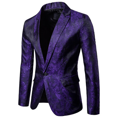 

Mens Fashion Printed Slim Fit Suit