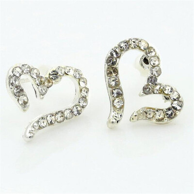 

MyMei 1Pair Fashion Women Lady Elegant Crystal Rhinestone Silver Ear Stud Earrings