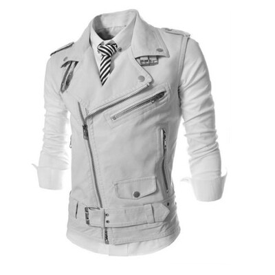 

CT&HF Men Fashion Leisure Ma3 Jia3 Korea Handsome Personality PU Leather Vest Men Simple Pure Color Zipper Design Vest