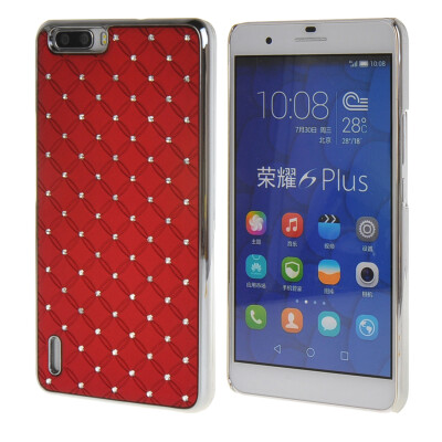 

MOONCASE Hard Luxury Chrome Rhinestone Bling Star Back Case Cover for Huawei Honor 6 Plus Red