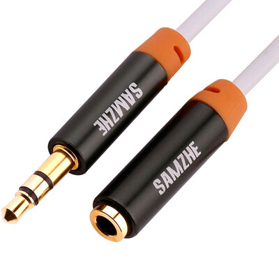 

Shanze SAMZHE YPB-8410 35mm advanced stereo phone car AUX audio line headphone extension cord copper wire core gold-plated version of the public on the mother of white 1 m