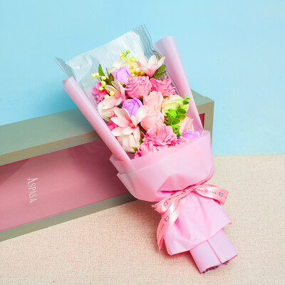 

Star scented soap flower bouquet large bouquet rose magnolia large bouquet pink