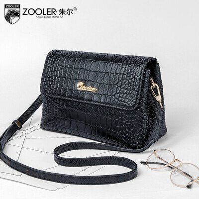 

Jule handbags crocodile pattern small square bag ladies leather shoulder bag womens personality Europe&the United States trend casual Messenger bag L118-5 black