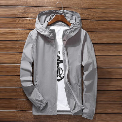 

Mens Ultra-Thin Breathable Solid Color Beach Sports Outdoor Quick-Drying Jacket