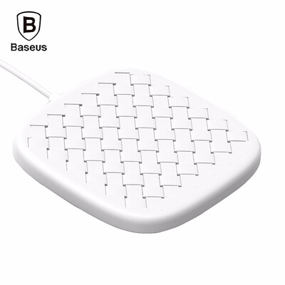 

Baseus BSWC - P13 Fast Wireless Charger Woven Leather Charging Pad 10W The woven leather surface is breathable&stylish