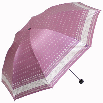 

Jingdong Supermarket] Paradise umbrella green meaning heroes hit cloth bright color thick silk screen three fold sunny umbrella sun umbrella purple 33270E