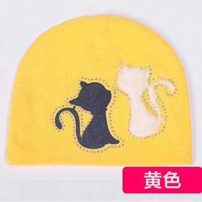 

Buebos Ninos 2015 New Autumn Winter Warm Baby Beanie Cap Soft Crochet Knit Couple of Cats Patten Hat Infant Newborn Children Toddler Cap Christmas Gift