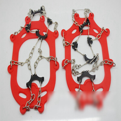 

Red Anti Slip 8-Teeth Ice Snow Shoes Spike Grip Boots Chain Crampons Grippers