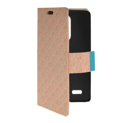 

MOONCASE Slim Leather Side Flip Wallet Card Slot Pouch with Kickstand Shell Back Case Cover for LG  Bello D331 / D335 Beige