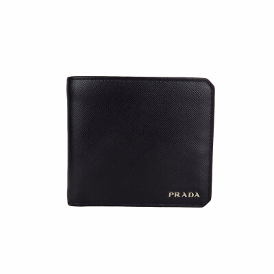 

Prada Multilateral Metal Label Black Change Wallet 2M0738