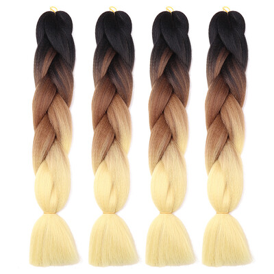 

63 Colors 4 piecelot Synthetic 2T3T4T High Temperature Fiber Ombre Braiding Hair 24 inch Jumbo Braids Hair Extensions