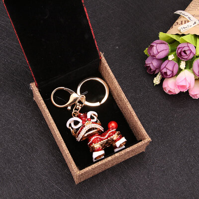 

Extreme space JDKJ creative Chinese style couple key chain car key chain key pendant Chinese Valentines Day gift to send his wife wife Valentines Day gift lion
