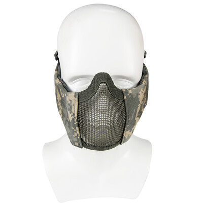 

Tactifans Tactical Foldable Mesh Mask With Ear Protection for Airsoft Paintball Adjustable Elastic Belt Strap Hunting Helmet
