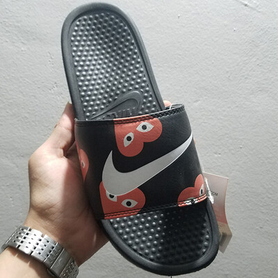 

2018 Nike BENASSI SWOOSH NIKE Тапочки Мужчины и женщины Пары Главная Сандалии Корка Anti-Skid Beach Flip Flops Летние тапочки