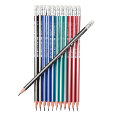 

Qixin COMIX triangle wood advanced writing HB pencil student pencil with rubbing head 12 box MP2024