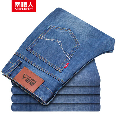 

Anjiji Nanjiren comfortable breathable jeans mens straight casual denim trousers NJR158 dark blue 28 yards