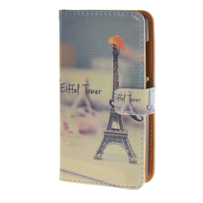 

MOONCASE Case for Microsoft Lumia 532 Case Eiffel Tower Pattern Leather Flip Wallet Holder with Kickstand Back Case Cover A09