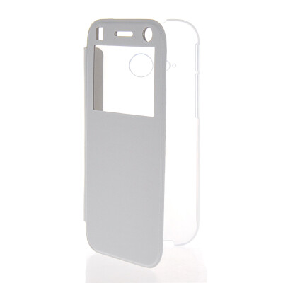 

MOONCASE Ultra Thin Leather Side Flip Pouch Hard board Shell Back Case Cover for HTC One 2 Mini M8 Mini ) White