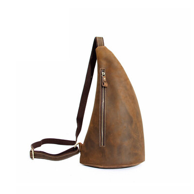 

New genuine leather messenger bag men vintage chest bag high quality chest pack for men