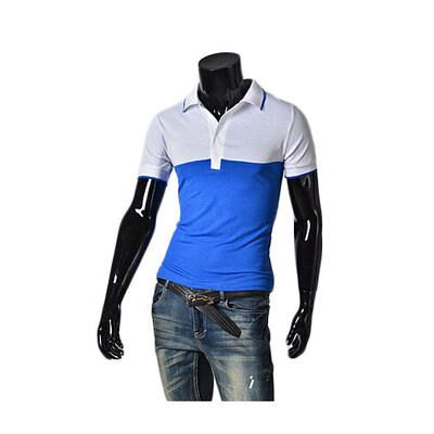 

Zogaa New Korean Mens POLO Shirt Matching Color Short Sleeve